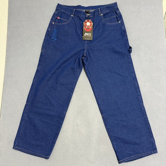 Southpole Other - Southpole Baggy Carpenter Jeans Denim Embroidered Logo Blue Mens Size W38 L32
